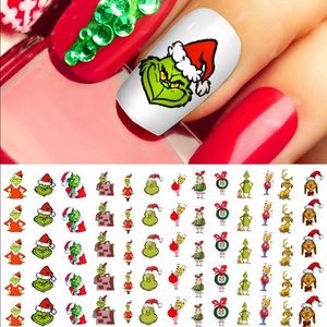 💌BO/GO$6 The Grinch who Stole Christmas Transfer Nail Decals